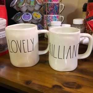 Bundle of 2 Rae Dunn mugs Lovely & Brilliant